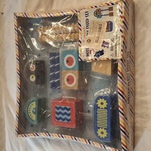 Wooden Robot Block Set